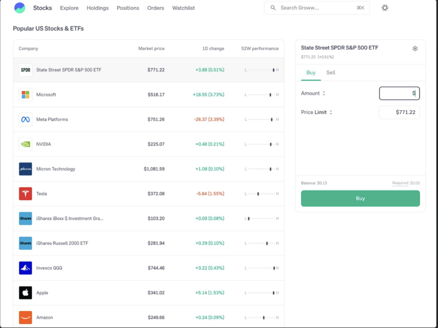 groww us stock investing web